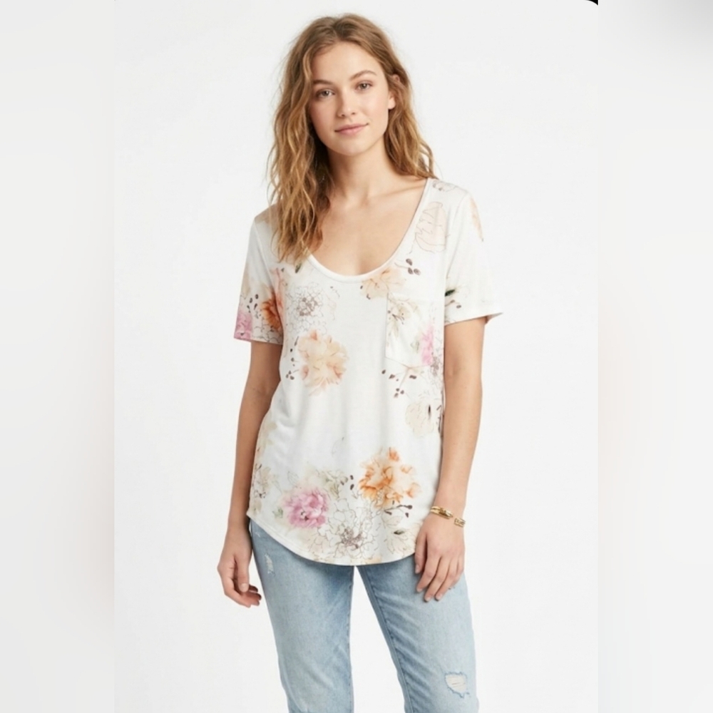 Babaton Floral Short Sleeve Pocket Tee - Size S